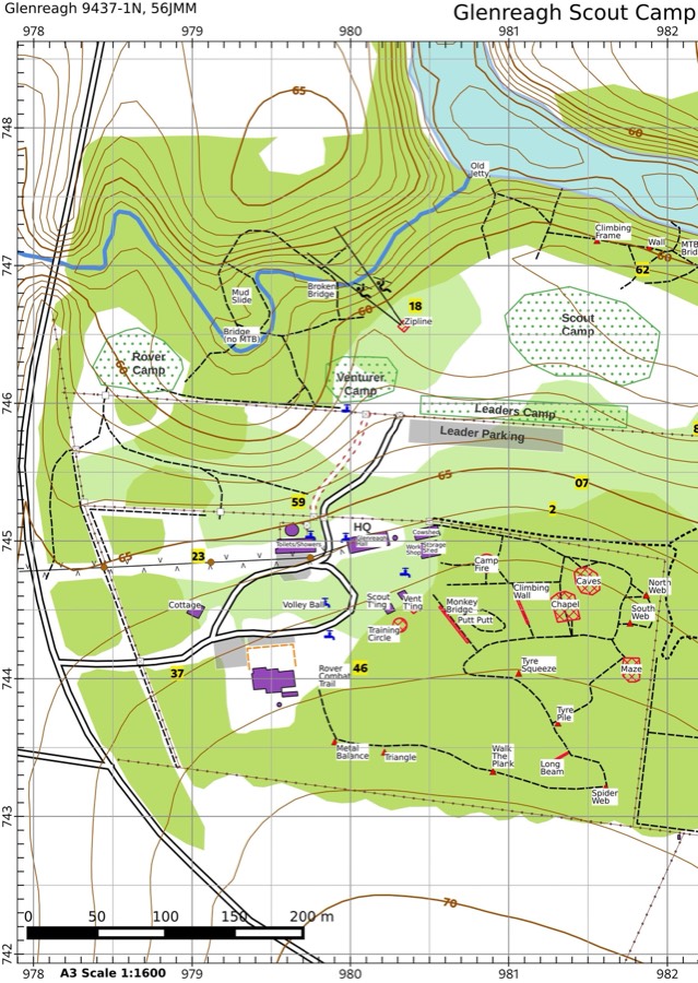 Preview of Glenreagh Scout Camp map: Camp map, western half