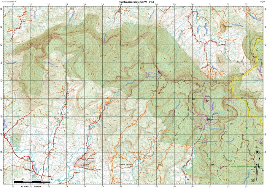 Preview of Nightcap & Jerusalem / Gidjuum Gulganyi map: North-west